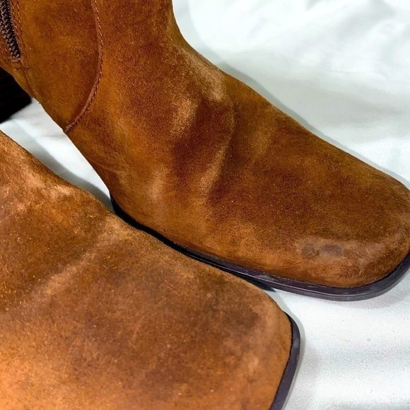 White MOUNTAIN Lauren Mid Calf Chestnut Suede Boots - Picture 7 of 11